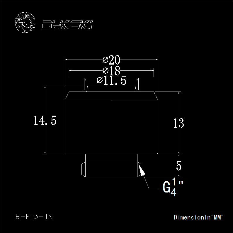 Bykski B-FT3-TN PVC Horse 10x13mm 전용 피팅