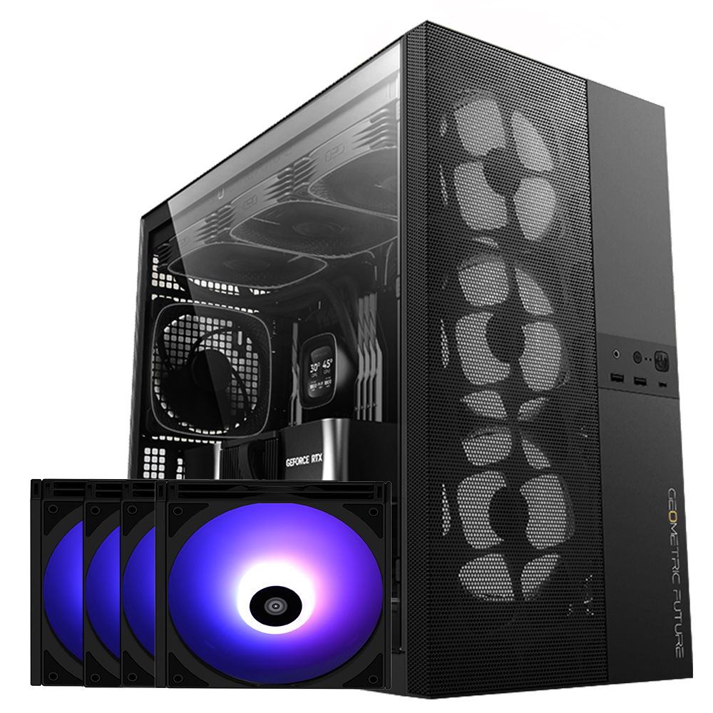 GEO메트릭퓨처 Model5 벤트 + Silence GI 140 ARGB 블랙 패키지